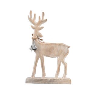 4Home Dekorácia z mangového dreva Nordic Reindeer, 33 cm